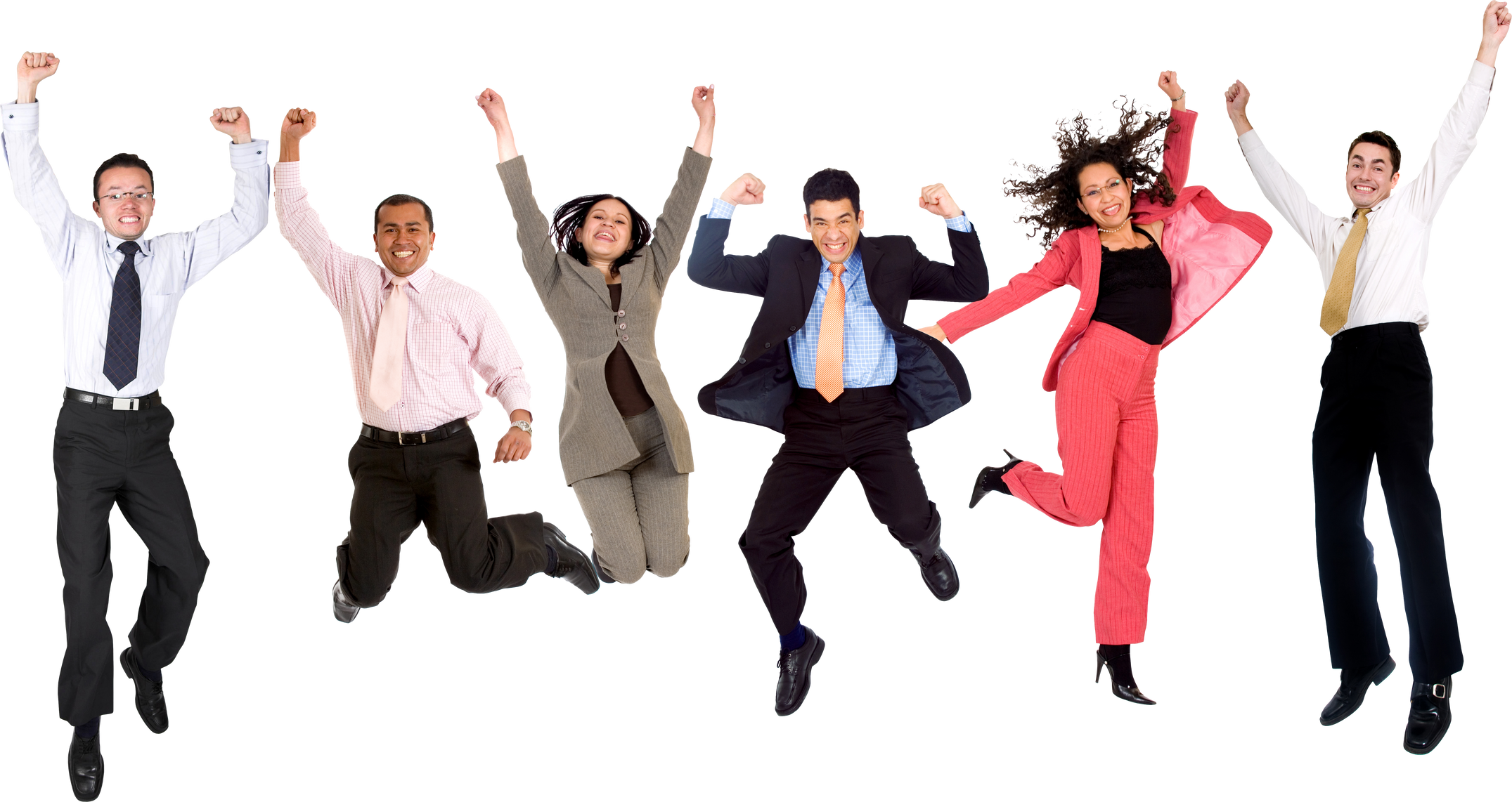 Happy Business People  Jumping