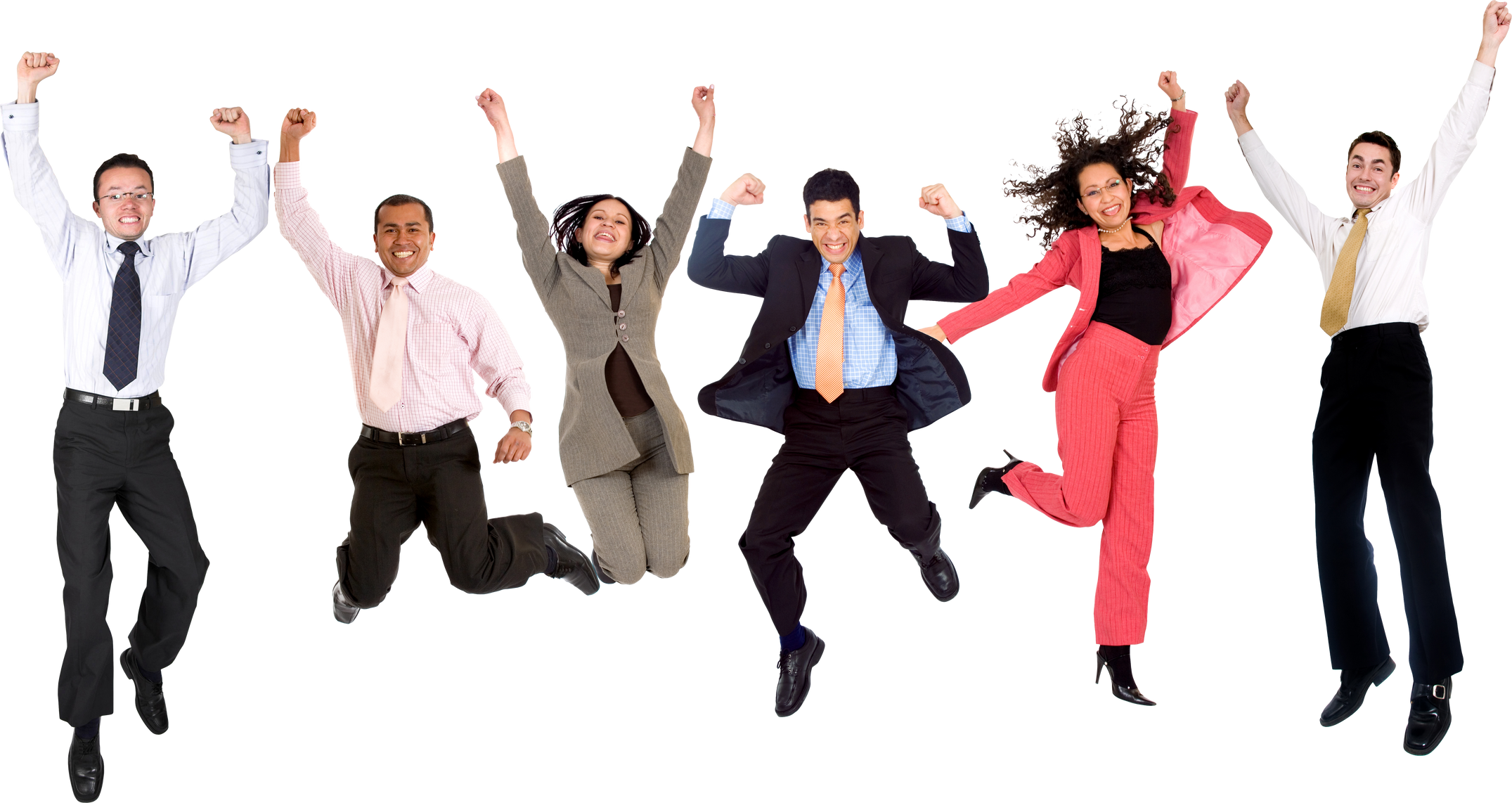 Happy Business People Jumping